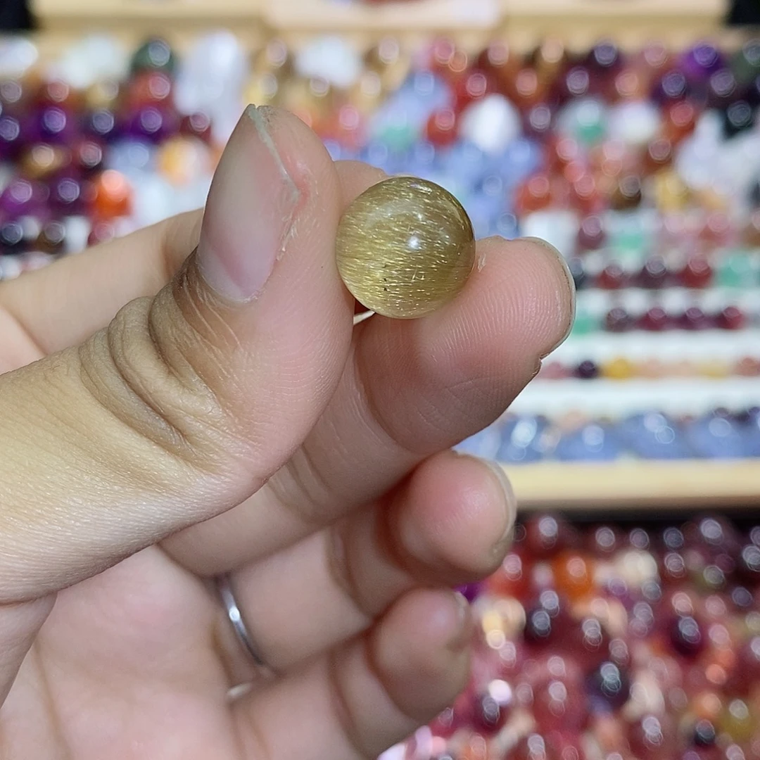 珠宝半成品水晶未镶嵌金发晶单珠
