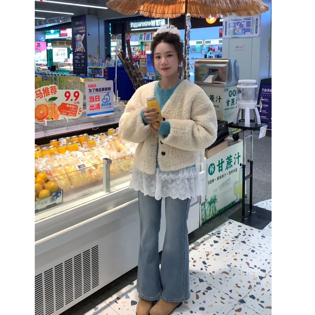 超火一整套2025秋冬新款时尚甜美减龄上衣开衫裤子三件套