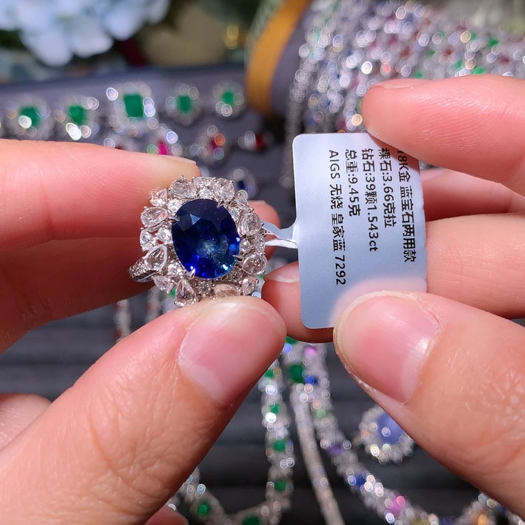 【闪购商品】蓝宝石戒指18K金镶嵌