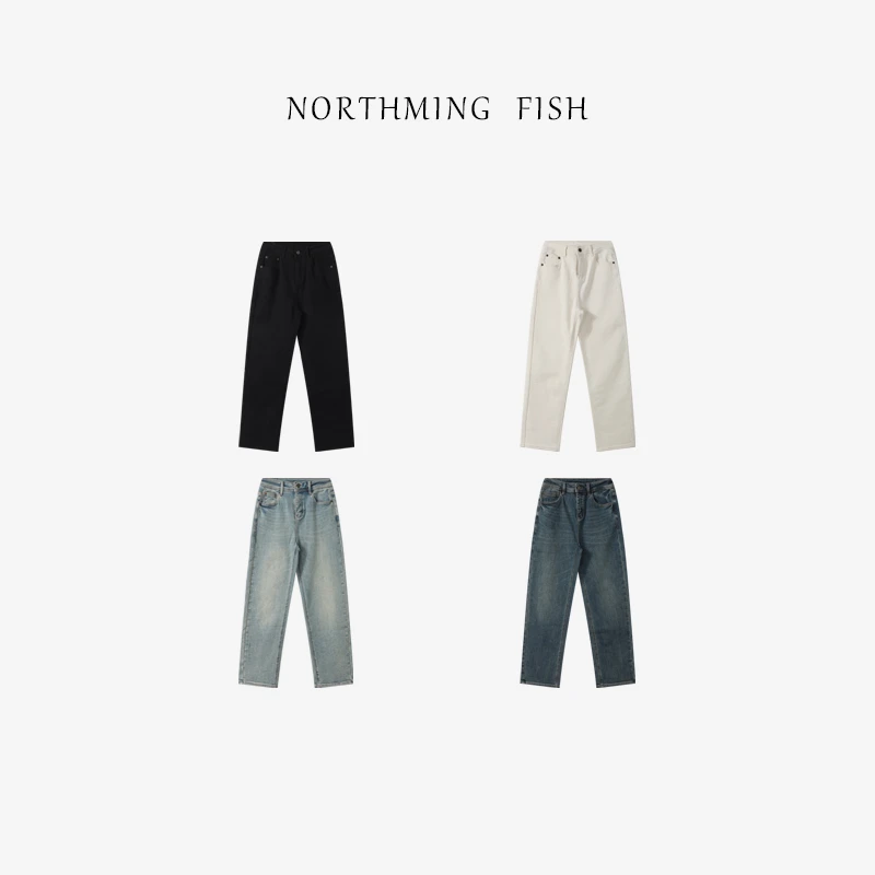 NorthMing fish 弹力延伸性 意大利环保洗水九分烟管裤型