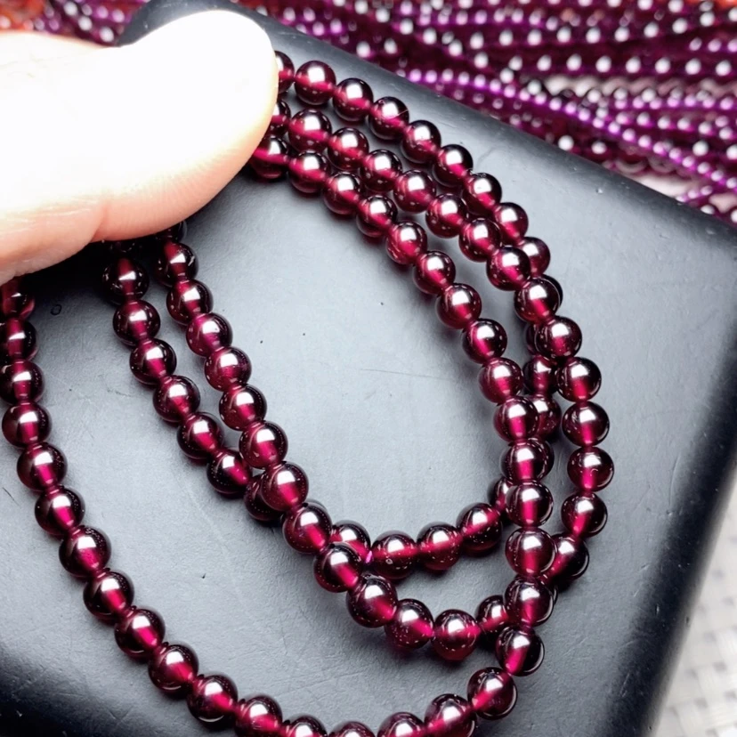 【闪购商品】石榴石手链未镶嵌5酒红色