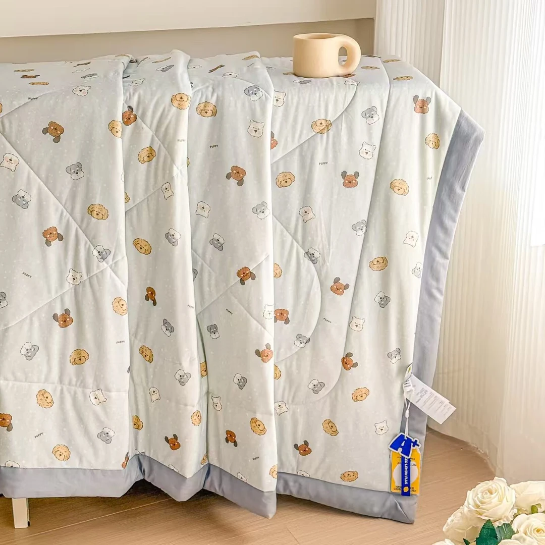 小冰柠凉感夏被 冰感丝大豆纤维空调被 单人卡通凉感被