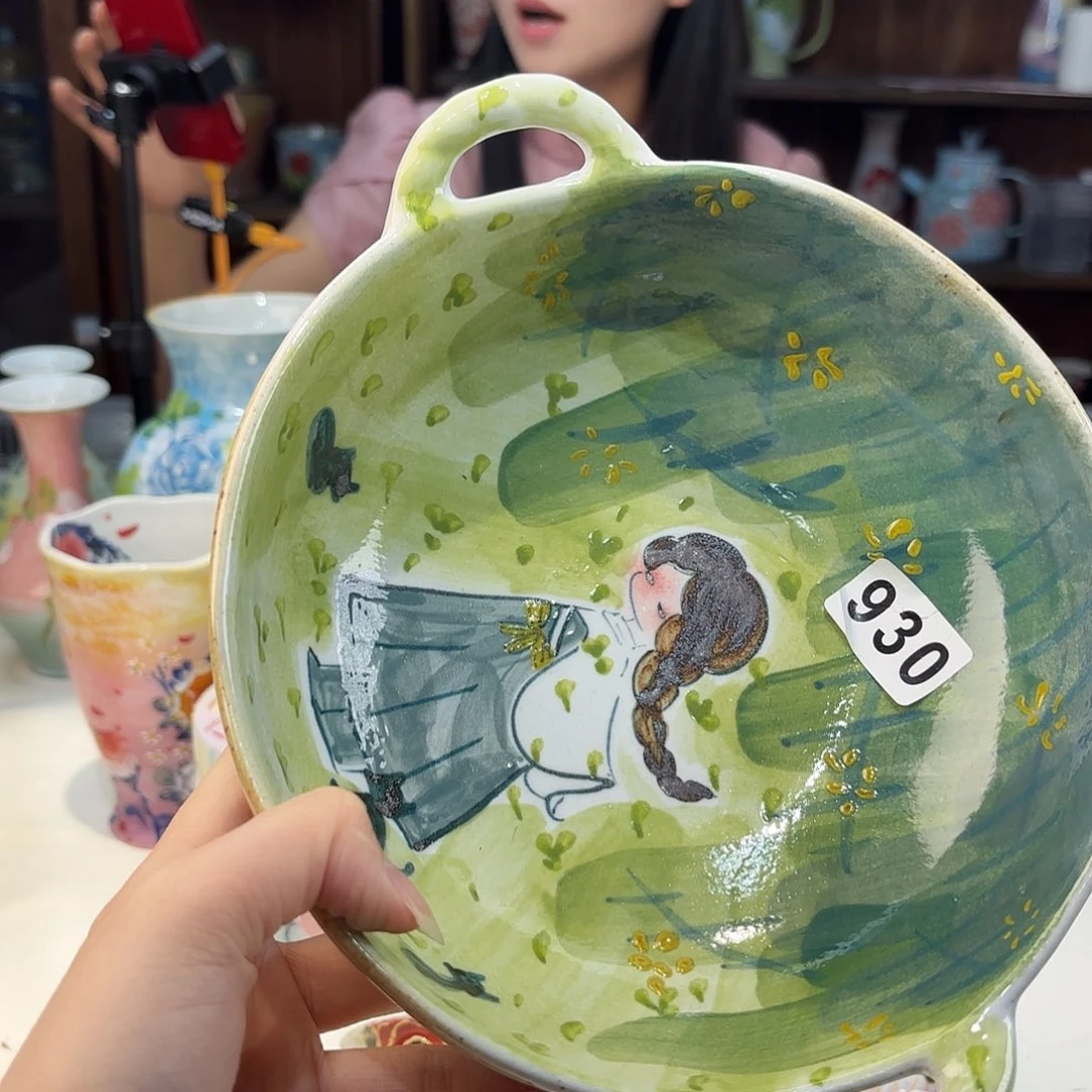 瓷片景德镇手绘高温釉下彩陶瓷茶具