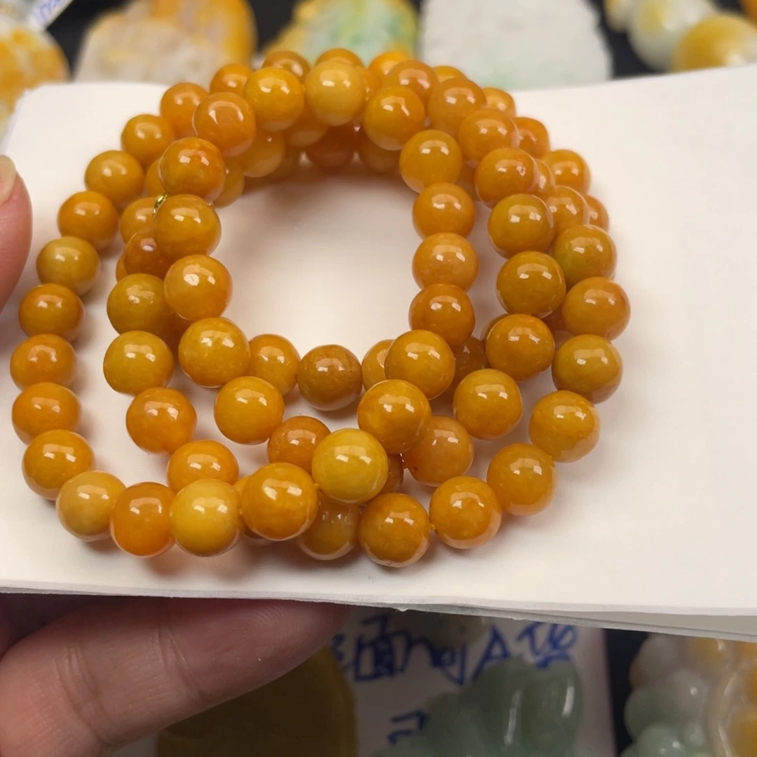 翡翠未镶嵌颈饰翡翠手串7.5