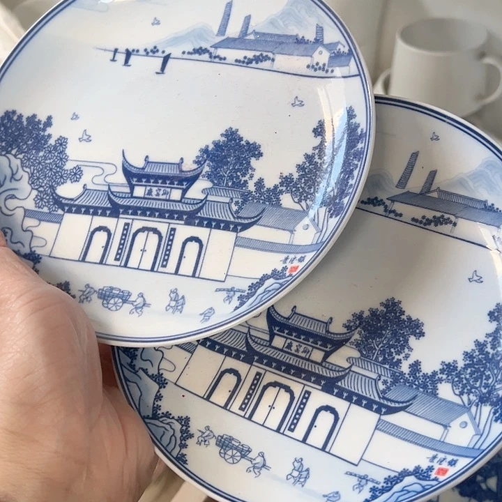 盘六点五寸红叶陶瓷两个