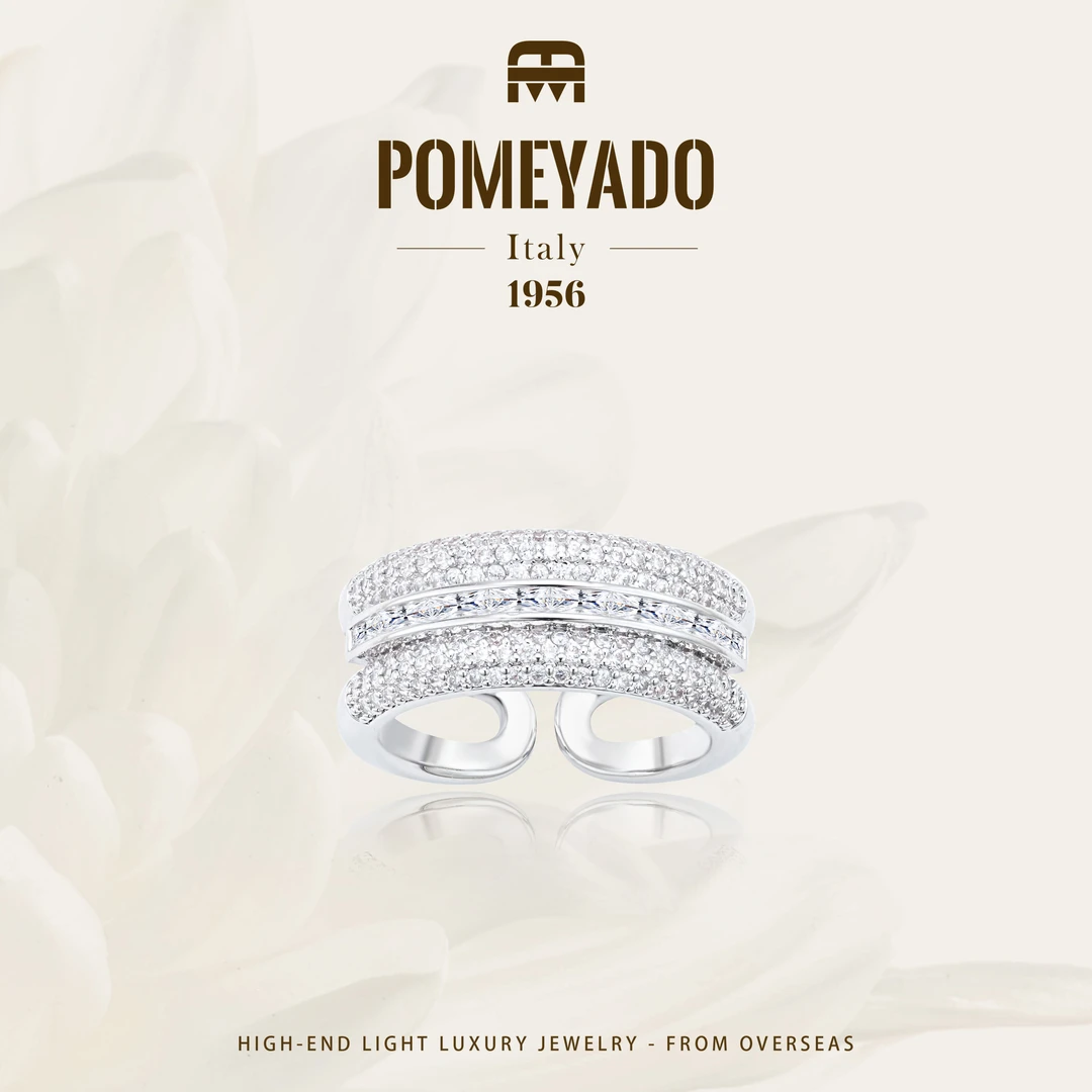 【银河礼冠】Pomeyado秋冬新品满镶银色开口戒F0506