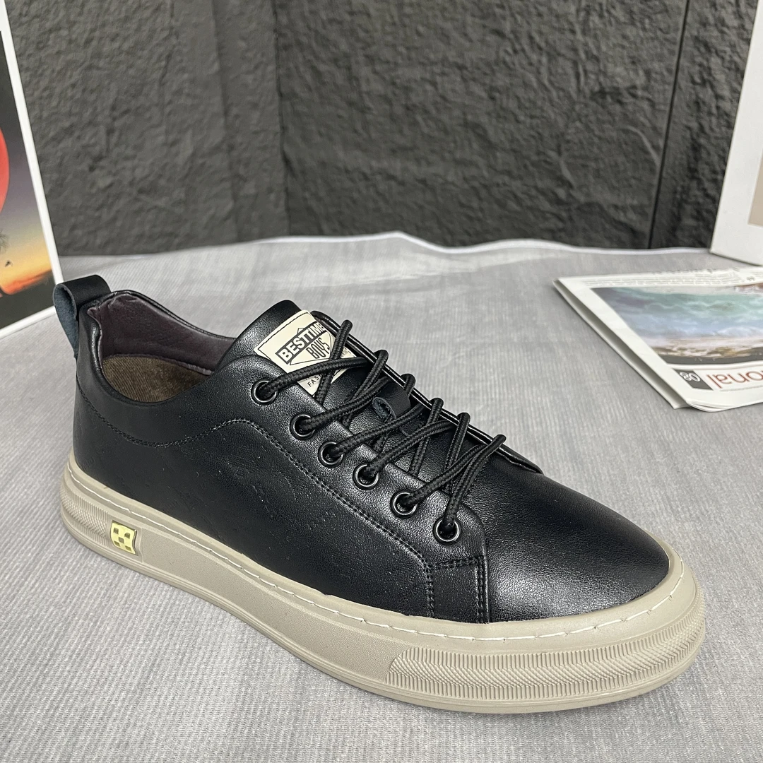 【3013】运动休闲鞋春季圆头休闲板鞋休闲鞋潮鞋小黑舒适鞋男士