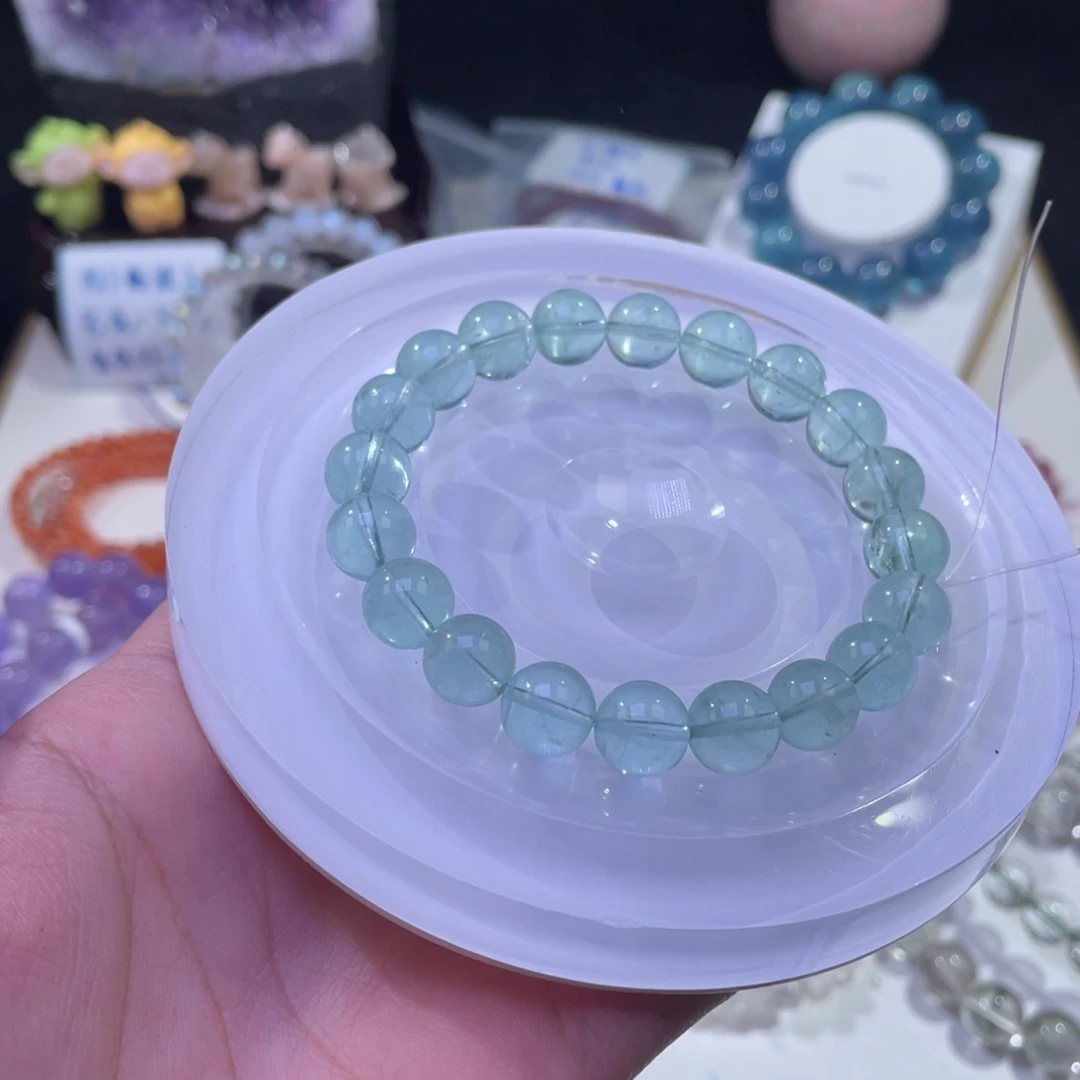 未镶嵌手链水晶蒂芙尼蓝萤石10mm
