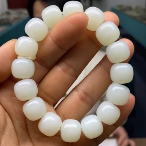 和田玉未镶嵌手链白玉老型14