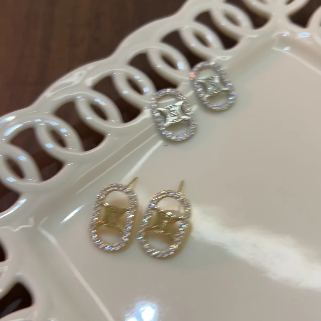 925银合成锆石耳饰 CHANGE x 东大门镂空耳钉 小众精致感 特 E621