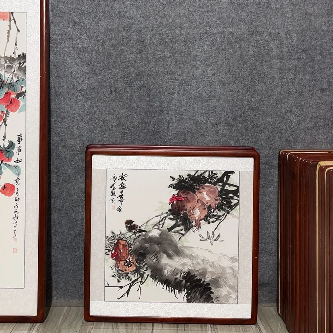 国画书画作品带框63×63