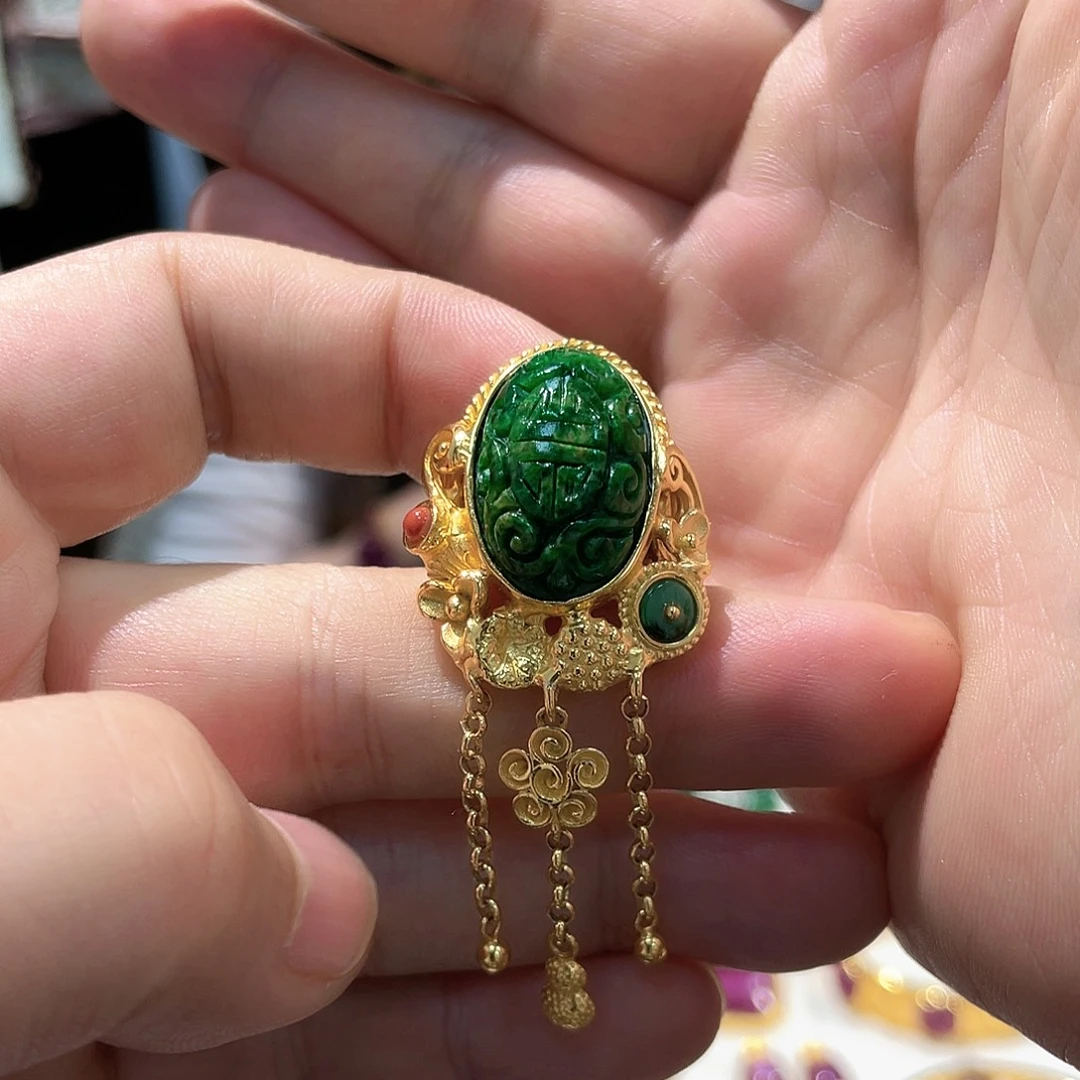 锦纶非金属华清蛋面戒指