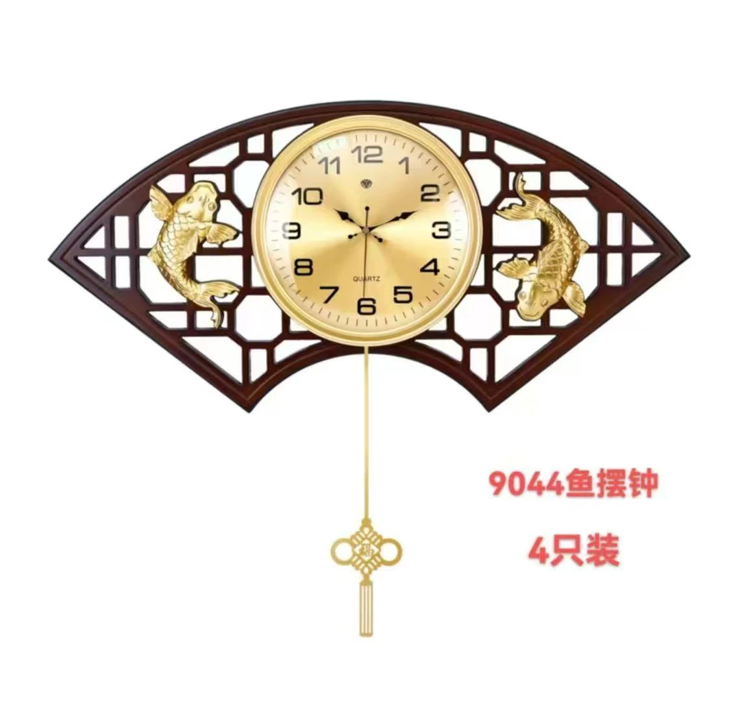 新中式挂钟免打孔适合玄关餐厅茶室等场所轻奢时尚装饰