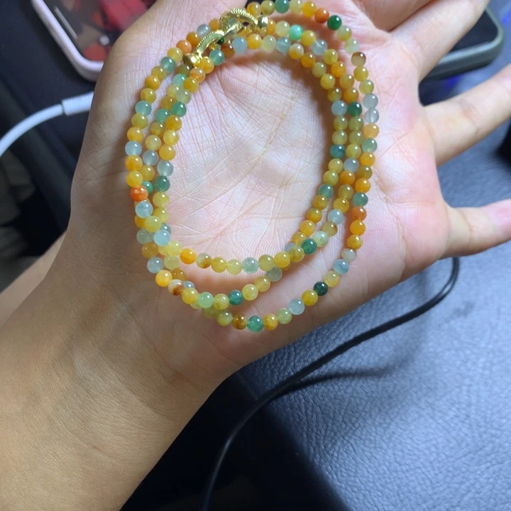 定制翡翠未镶嵌翡翠珠链卡4不退不换