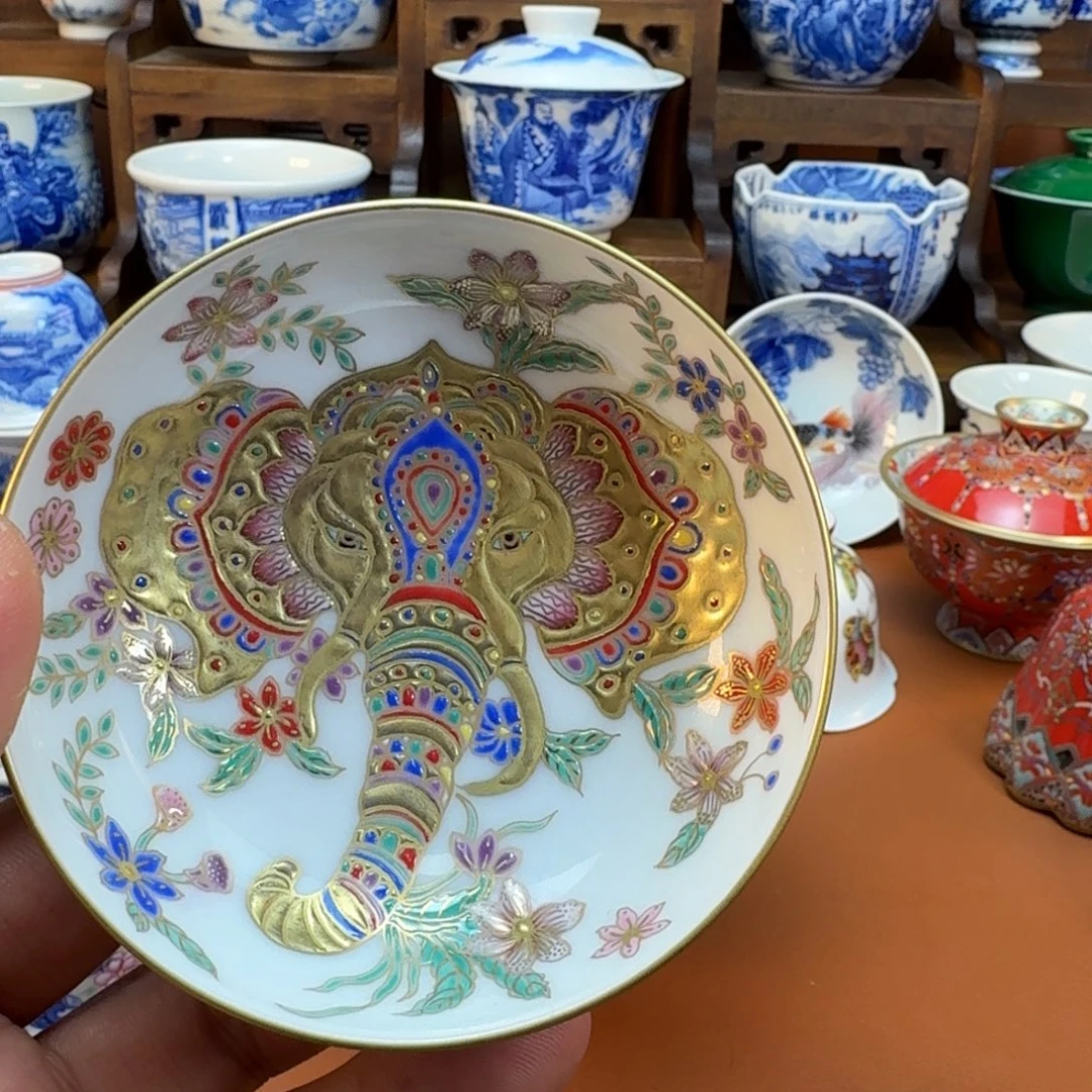 冷***风杯子陶景德镇全手工手绘陶瓷