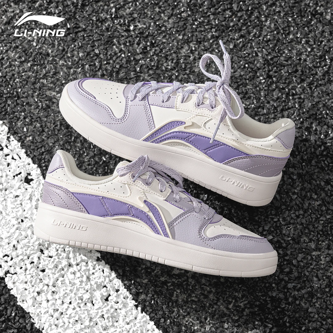 李宁元宝女鞋休闲板鞋2025夏季新品ins风潮流女鞋时尚低帮板鞋