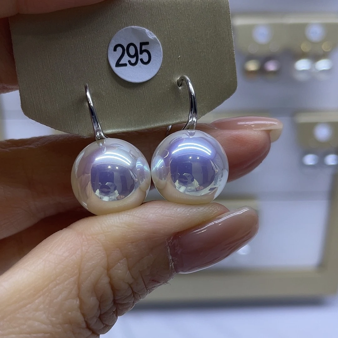 淡水珍珠耳饰银S925镶嵌