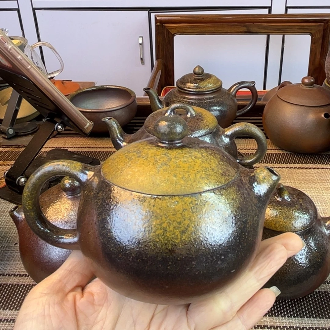紫砂茶壶底槽清柴烧220cc
