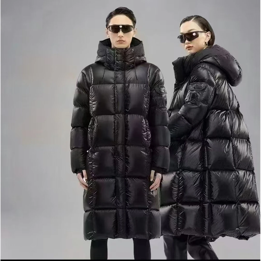 A120#男女同款冬日火炉中长款厚鹅绒服2024新款保暖外套