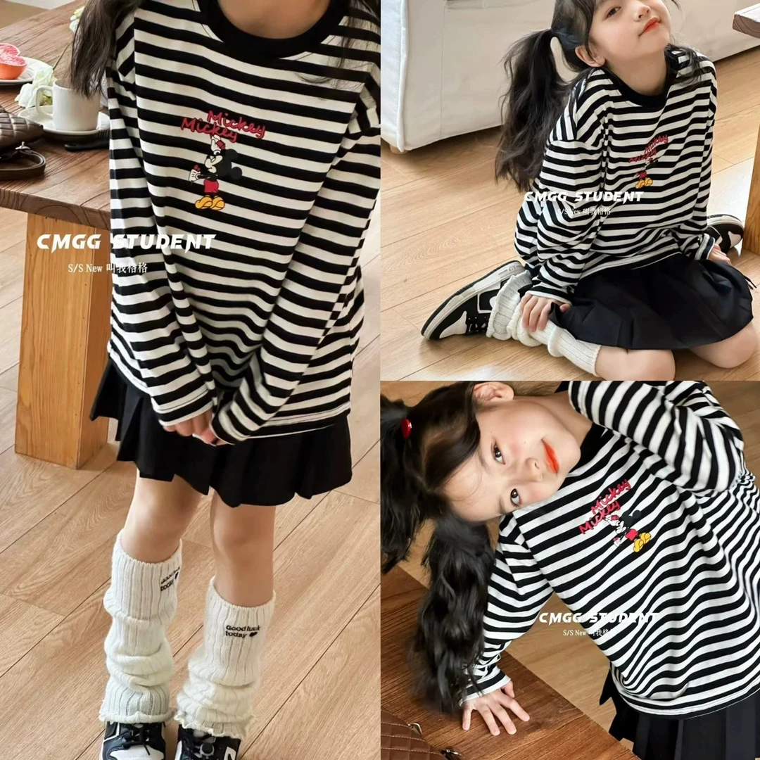 叫我格格男女童长袖t恤10118春秋儿童洋气条纹上衣女宝内搭打底衫