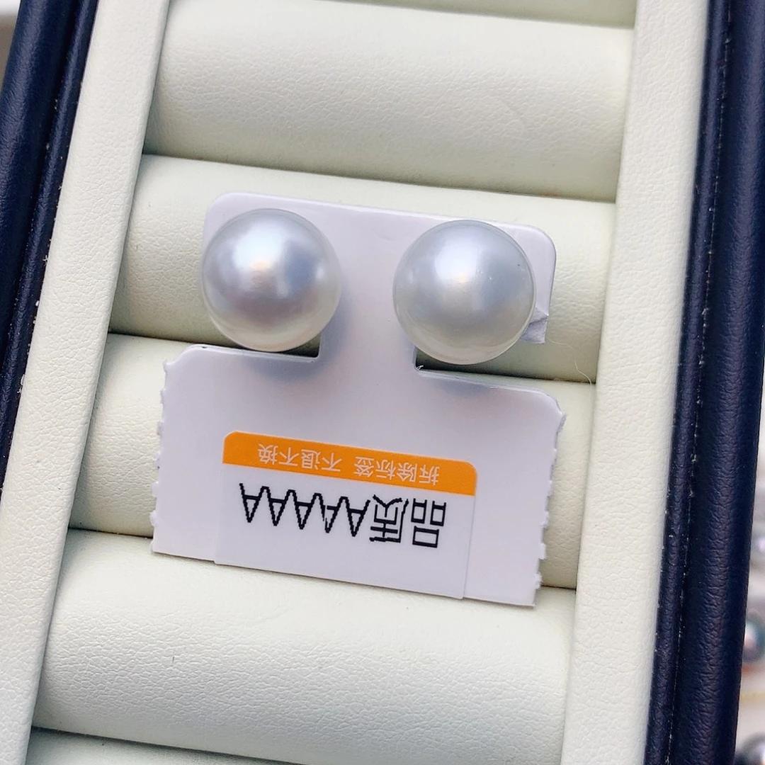 海水珍珠耳饰银S925镶嵌W17