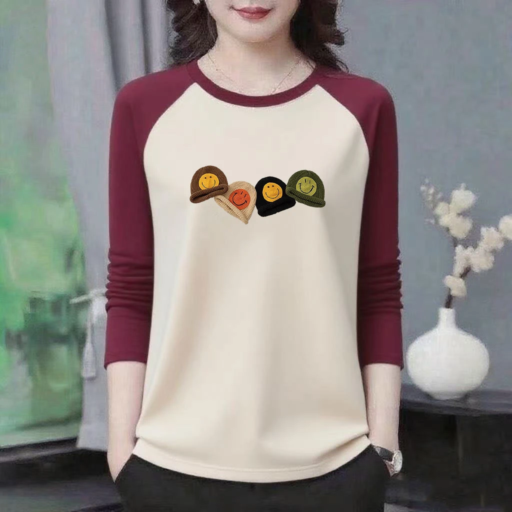 纯棉秋款长袖t恤女2025新款爆款时尚大码胖mm宽松显瘦长袖女上衣T