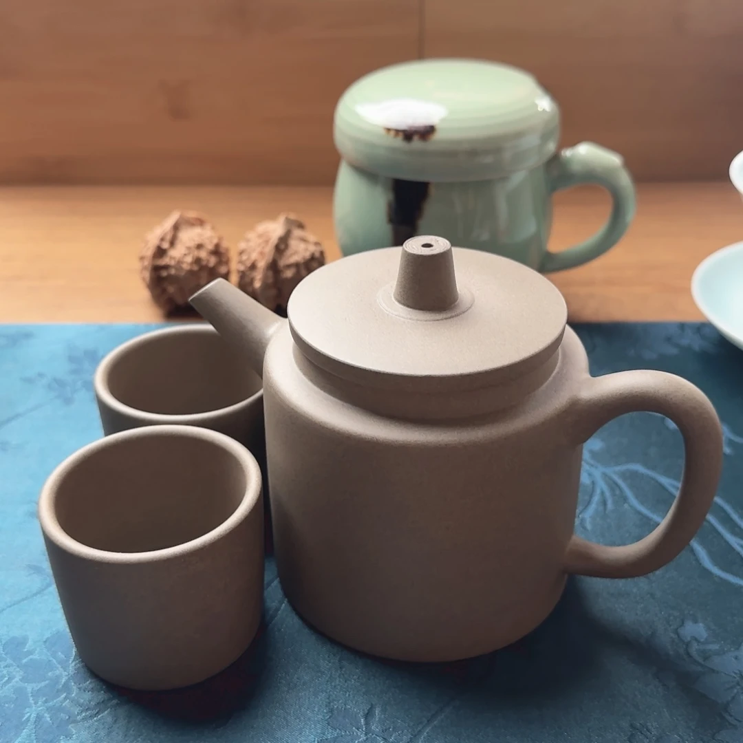 紫砂茶壶观复仿时大彬一壶两杯