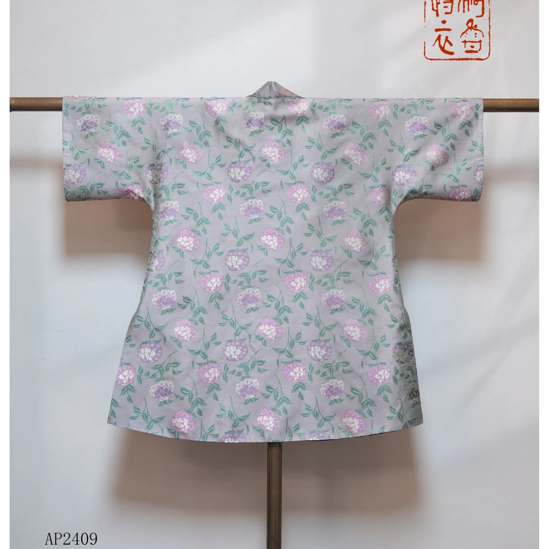 【绮香慢衣】春秋新款异色罗知沐汉服领上衣-麦穗扣