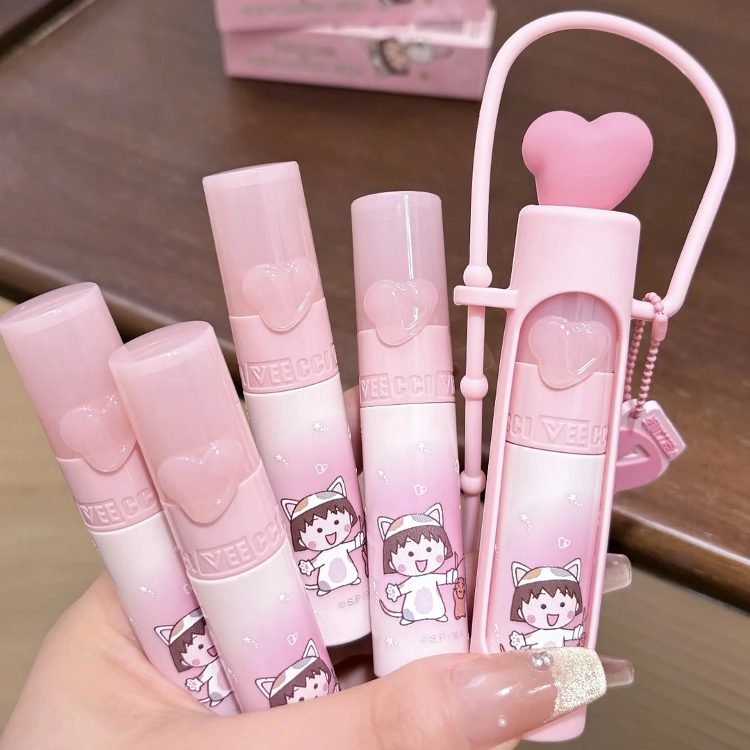 可爱到冒泡！veecci唯资水唇釉樱桃小丸子IP联名款宠爱系列口红