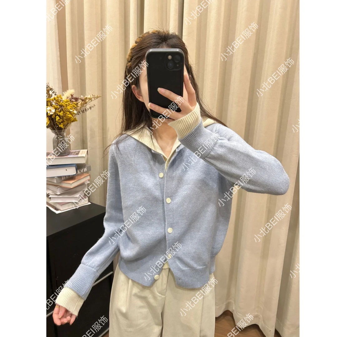 【春意】连帽假两件 时尚休闲百搭 针织毛衣