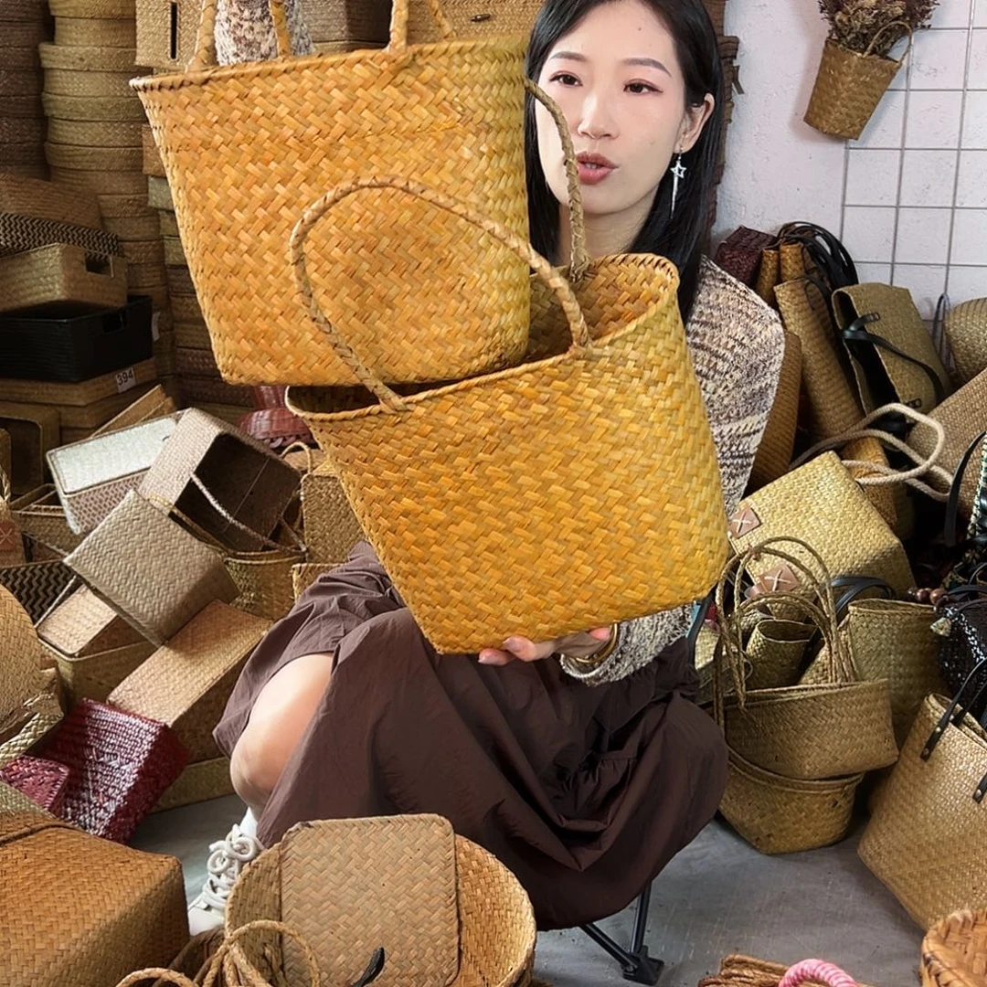 编织带草编包/草编收纳盒微瑕疵