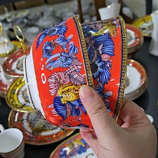 瓷片珐琅彩6寸2豹子面碗666666