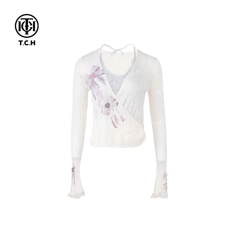 下架-TCH现货私服烫钻工艺时尚毛衣针织长袖针织女T75A09E5027