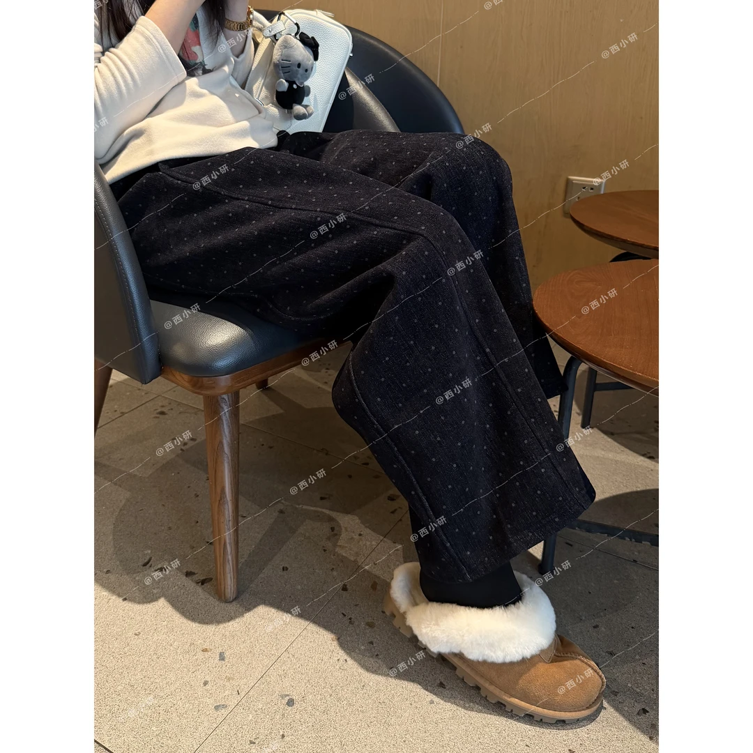 XXY定制【宝藏波点裤】加厚加绒 莱赛尔棉牛仔 阔腿奶奶裤 雪尼尔