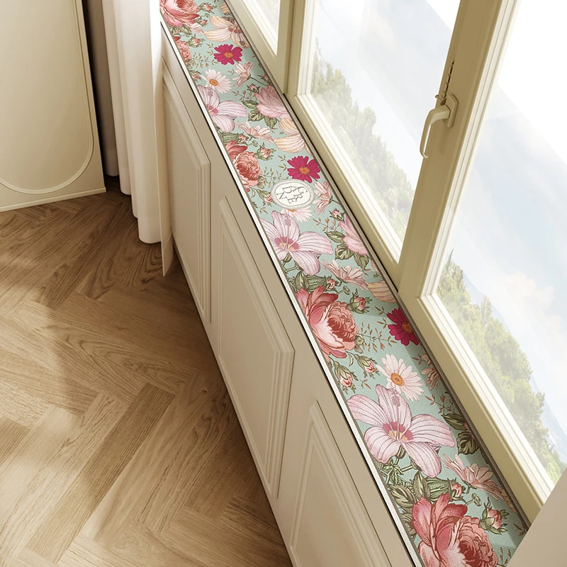 美式复古飘窗垫四季通用窗台垫子硅藻泥吸水防滑防尘防潮垫可定制