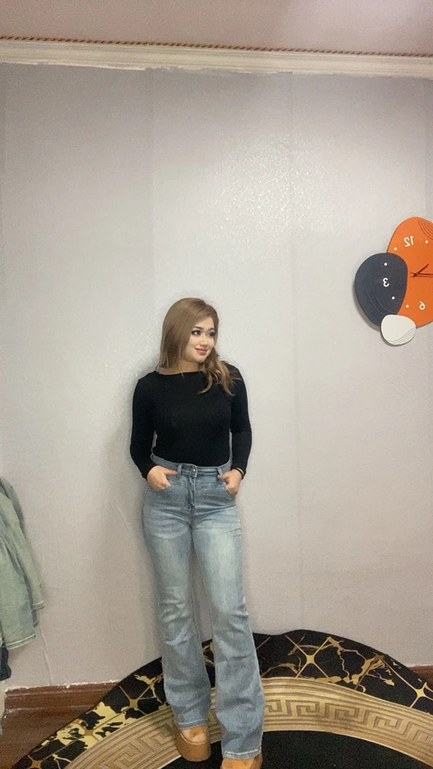 7069新款微喇叭裤热卖网红时尚百搭潮流显身材天蓝色阔腿牛仔裤