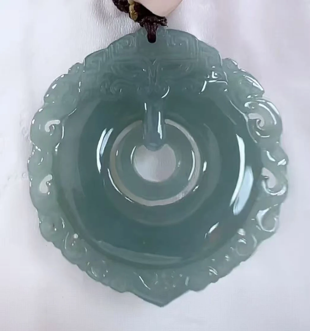 翡翠A货仿古平安扣（多样性发货发一件）宽37-38高40+厚5-7送绳