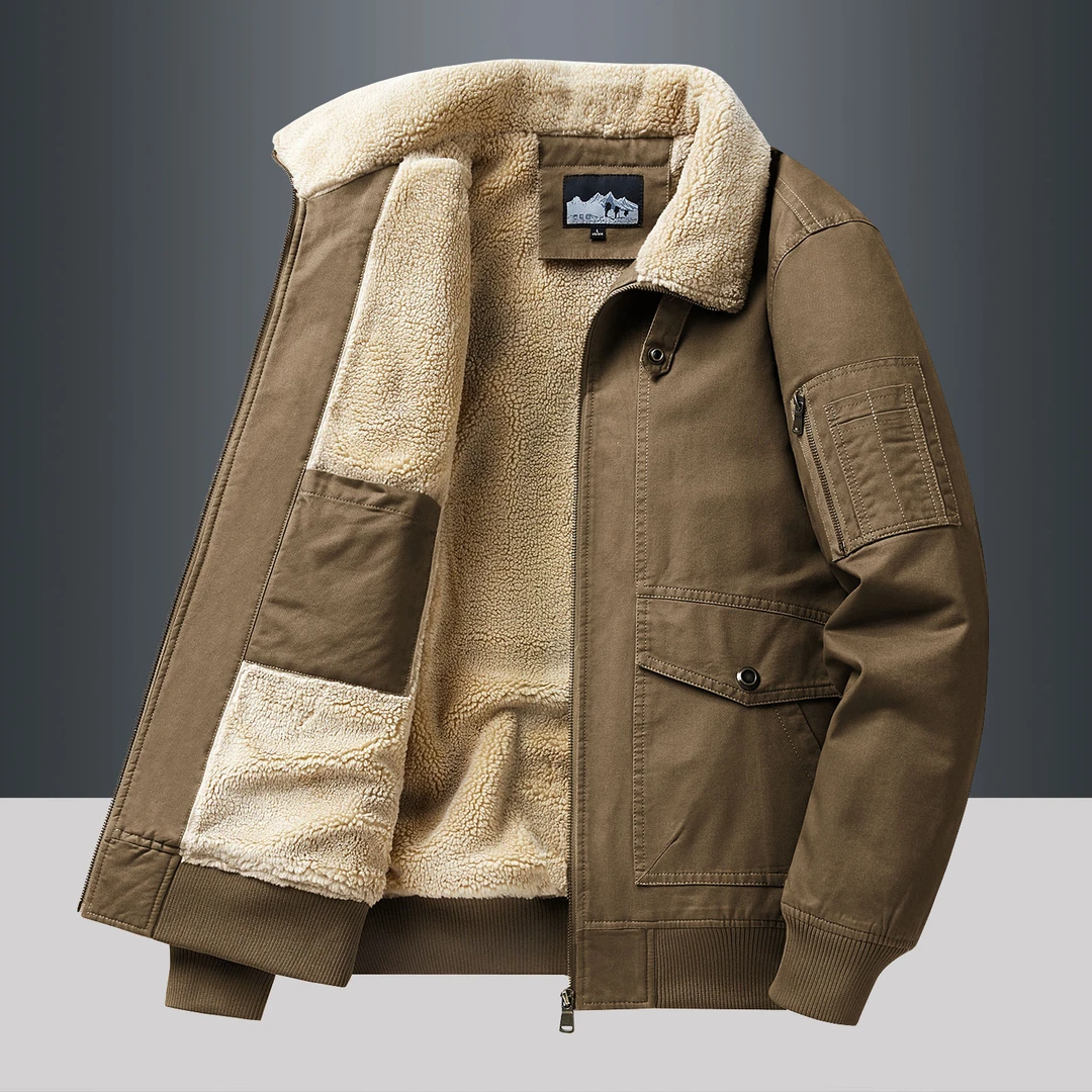 蒙鲁巴恩冬季男装加绒加厚棉衣男士棉服保暖棉袄秋冬羊羔绒外套男