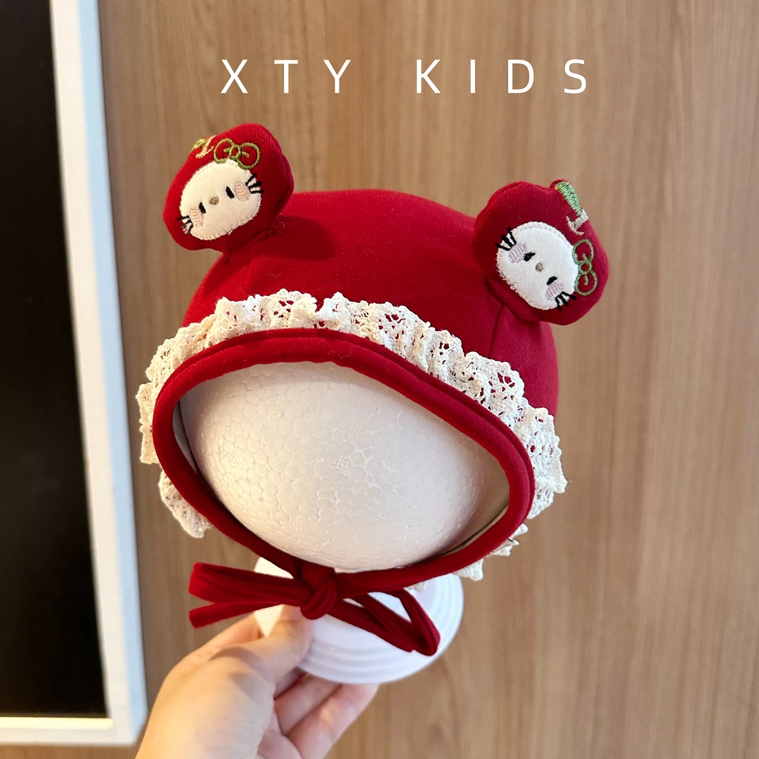 婴儿帽子春秋季护耳帽女宝宝洋气护囟门胎帽外出防风新生儿包头帽