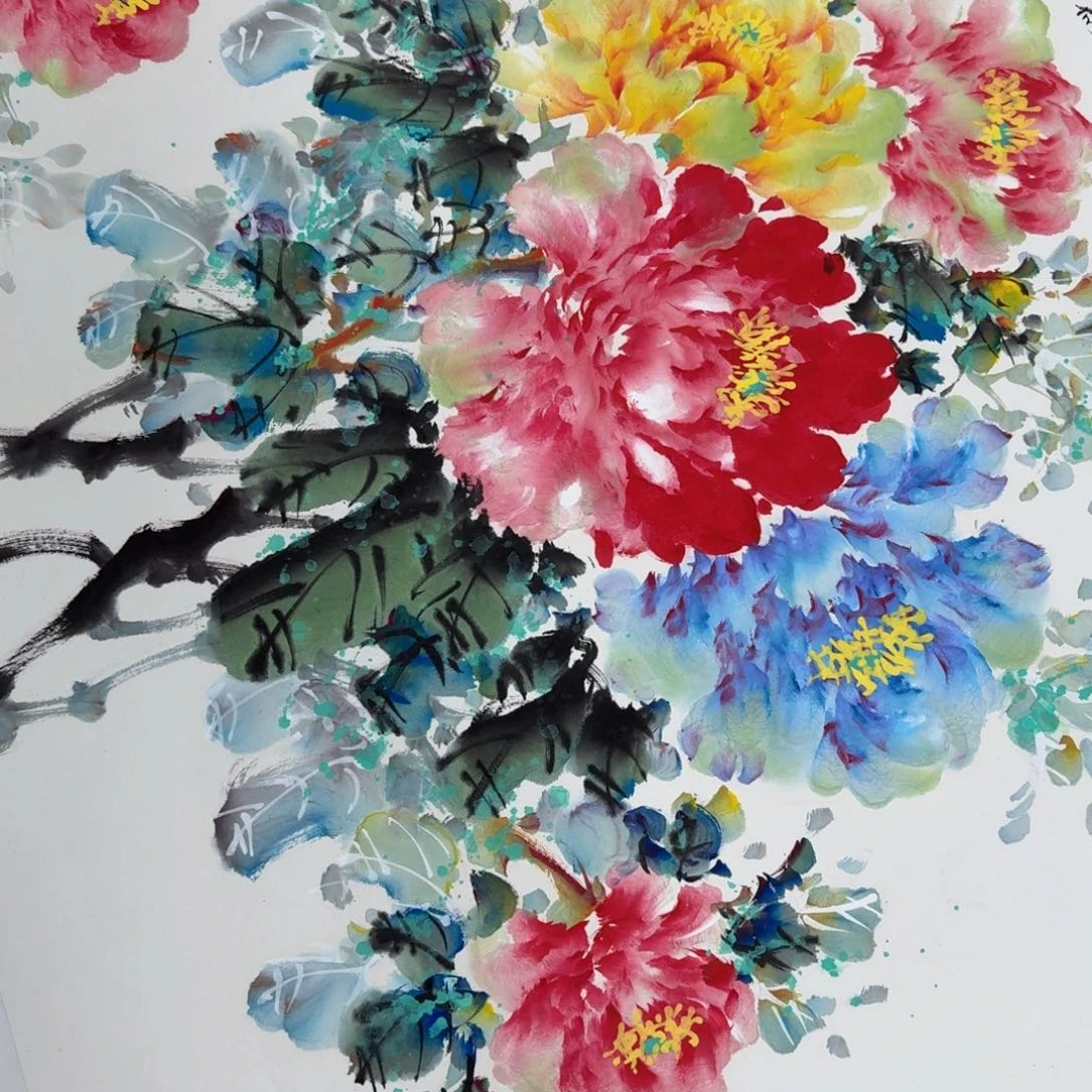 国画国画作品山水花鸟