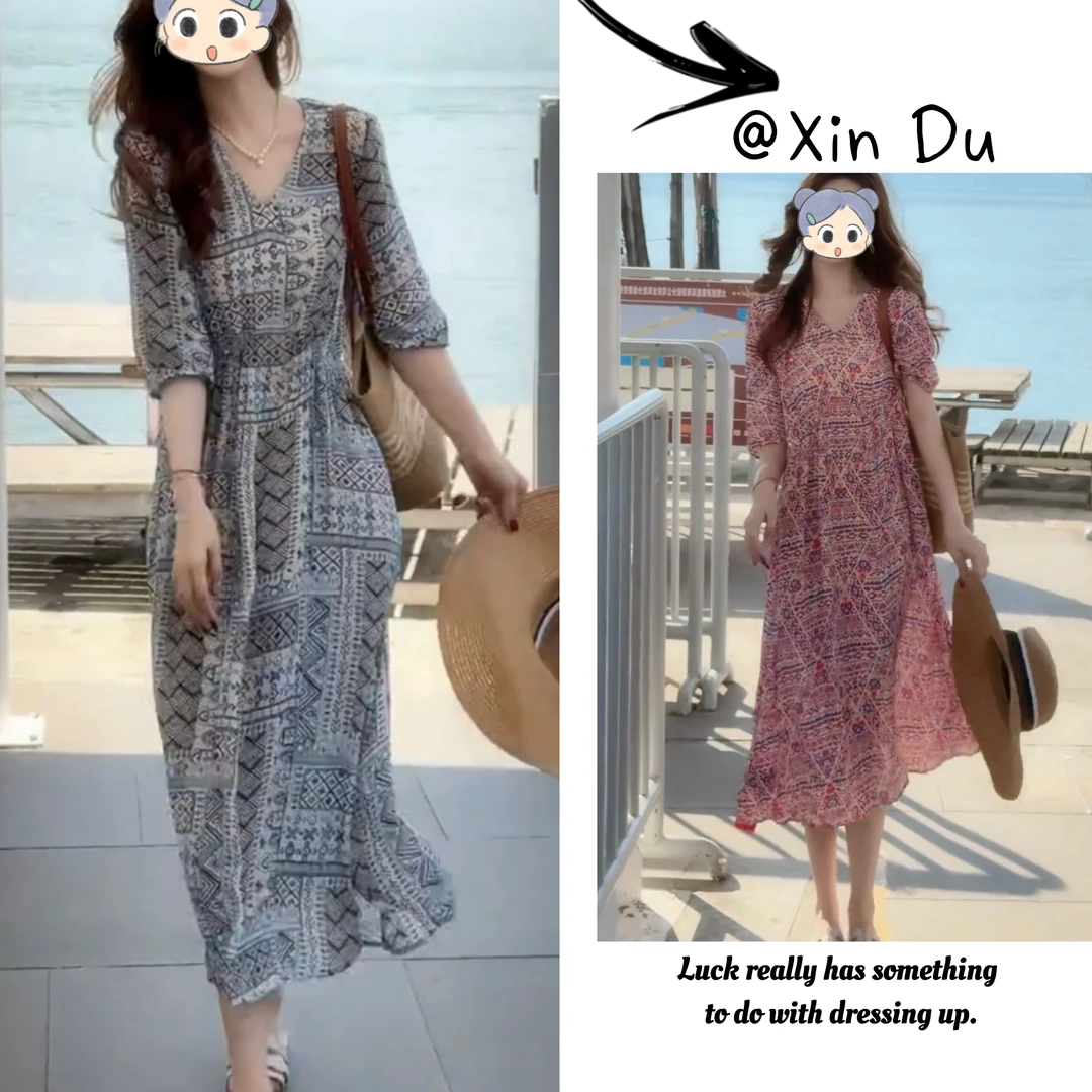 2025夏季新款时尚显瘦气质女士网红洋气连衣裙百搭款D21723