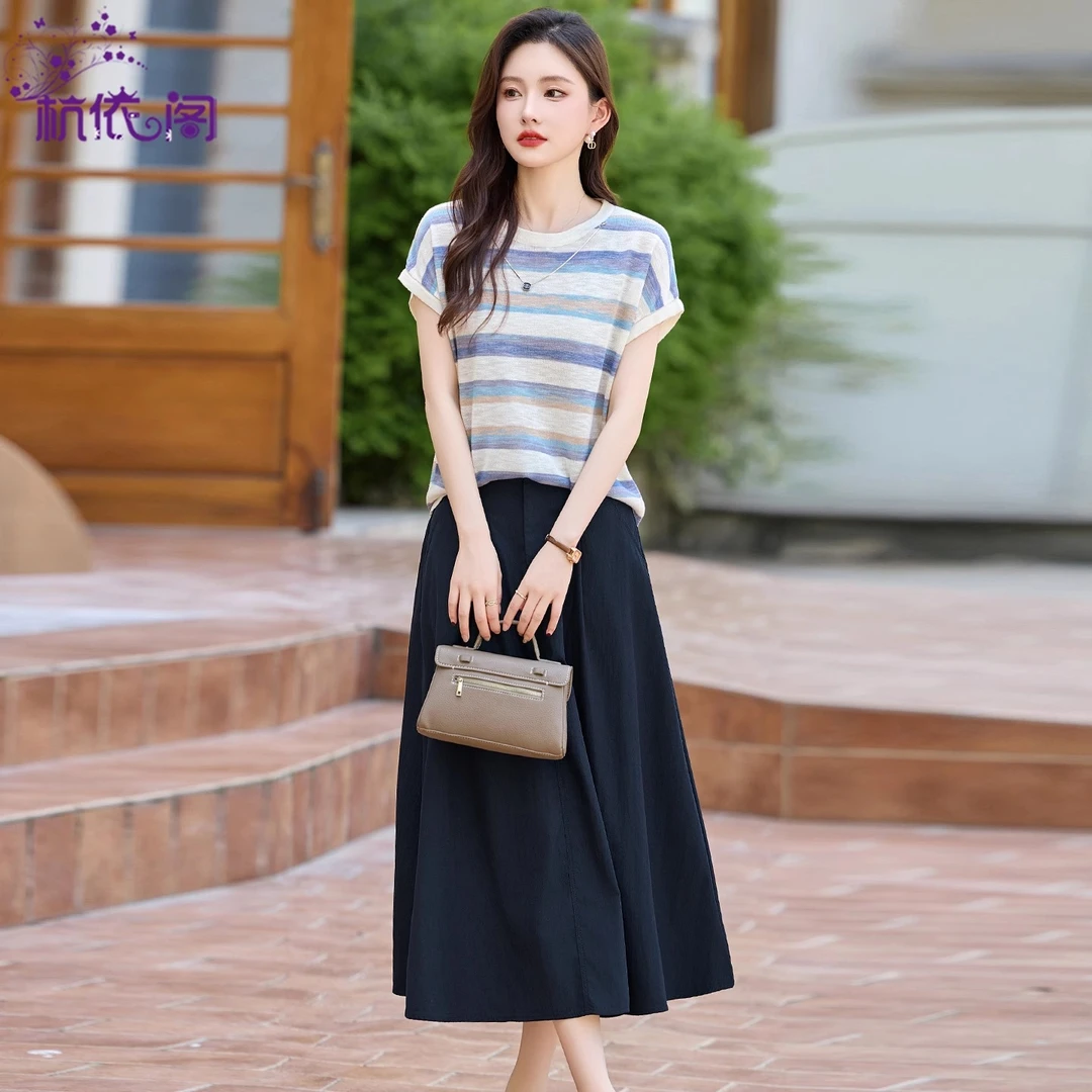 两件套连衣裙女装2025夏新款高级感时尚休闲气质洋气减龄套装裙子