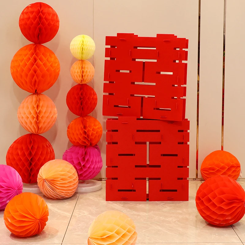 婚房布置立体喜字摆件新房女方结婚男方卧室装饰套装婚礼囍字立柱