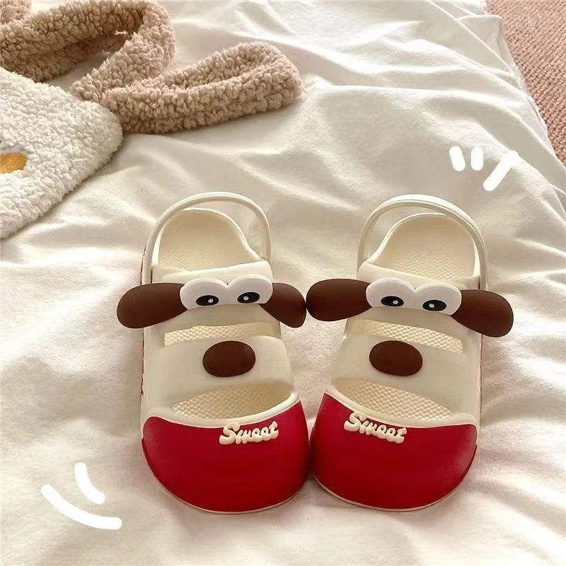 2025卡通可爱ins包头洞洞鞋女夏季透气厚底防滑沙滩多巴胺凉拖鞋