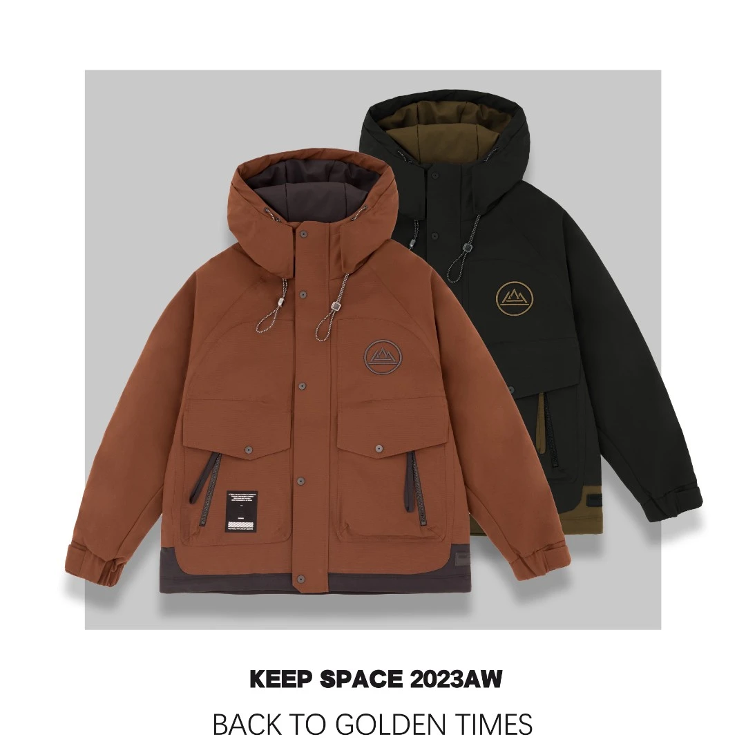 男装90绒机能撞色工装羽绒服户外防风保暖连帽百搭23411#1079