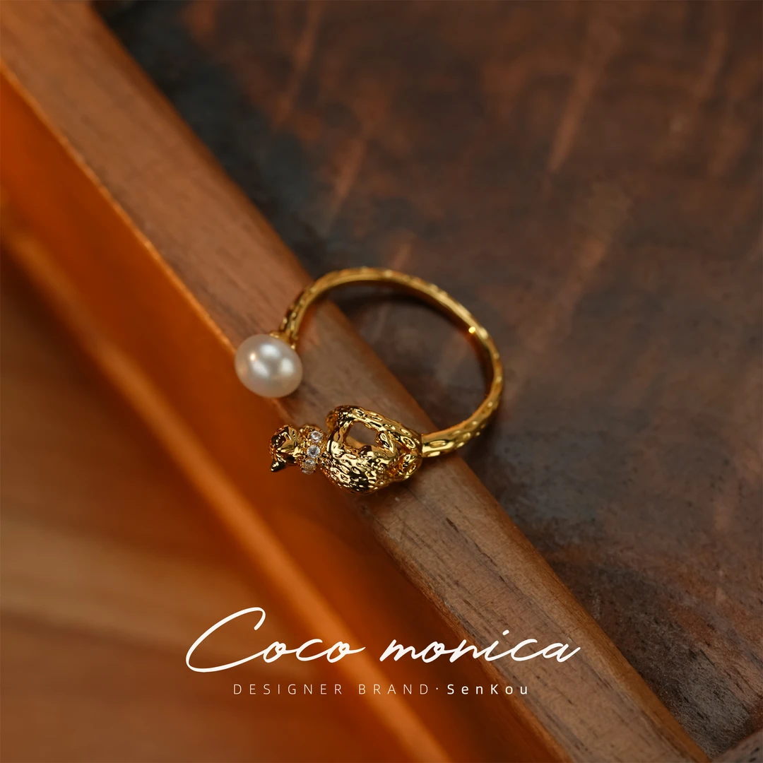 【小霞珠宝】天然珍珠真品紫色手工气质轻奢可爱戒指时尚WE143