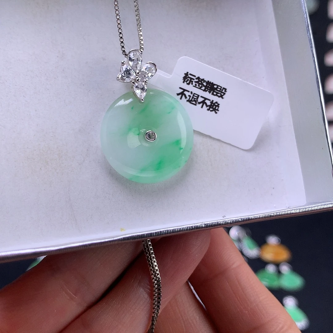 颈饰银S925镶嵌翡翠111111111