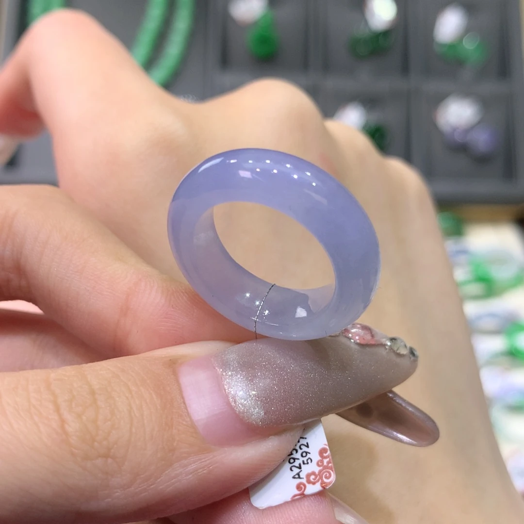 翡翠戒指未镶嵌12满紫