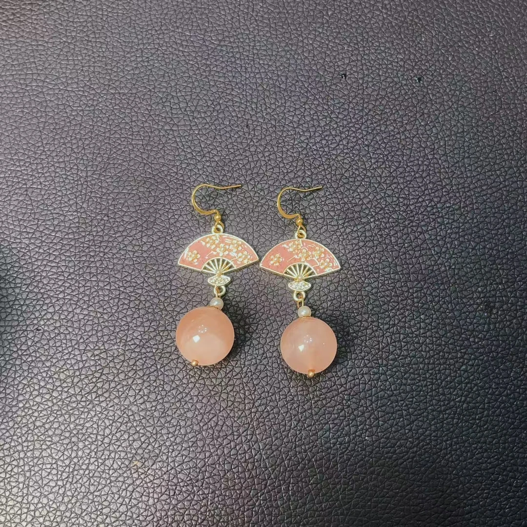 天然粉水晶耳饰 A027—多样性发