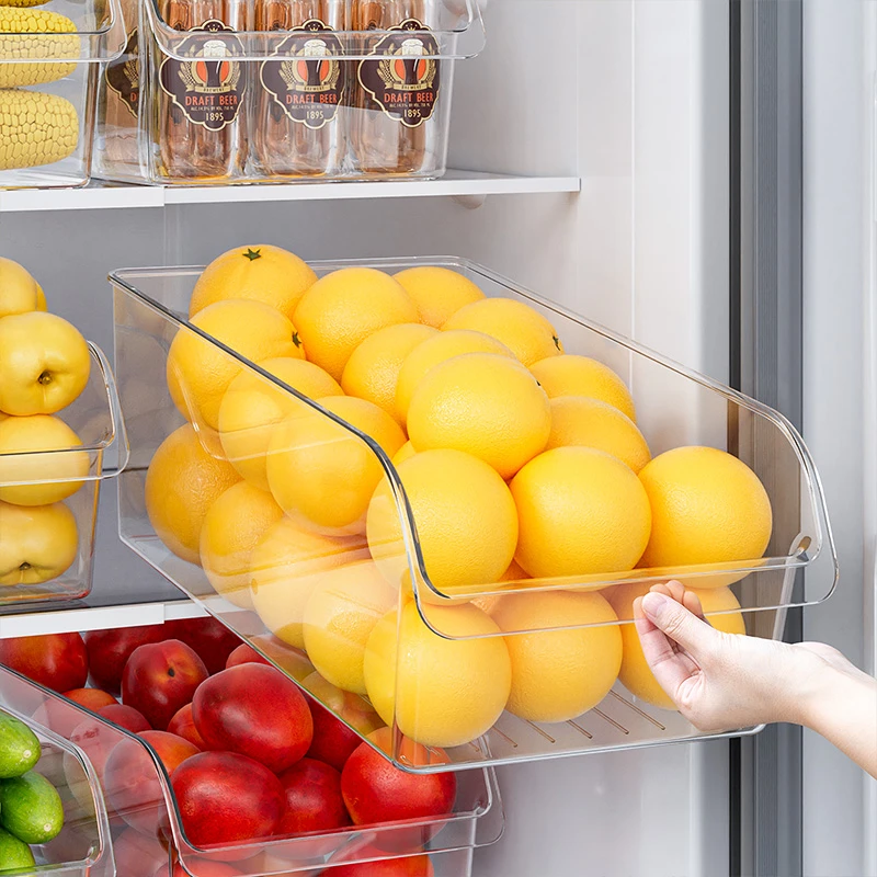 冰箱大号收纳盒抽屉式透明款蔬菜鸡蛋冷冻保鲜盒厨房塑料冷藏盒子